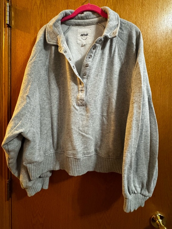 aerie Tops - Aerie Light Gray Fleece Pullover xl